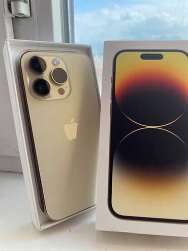 купить золотой номер: IPhone 14 Pro, Б/у, 128 ГБ, Золотой, Защитное стекло, Чехол, Кабель, 85 %