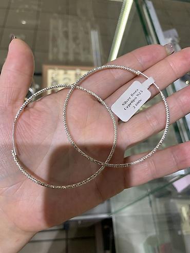 серебряные сережки: Серебряные серьги-кольца Silver Roza, проба 925. - Материал: серебро — 5