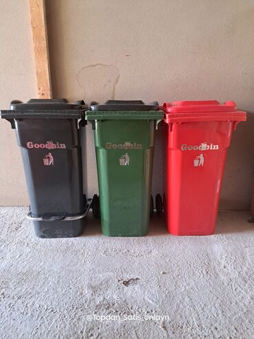 Tullantı qabları: Məişət Tullantı qutuları. 20 lt den 1100 lt qeder movcuddur. Plastik — 14