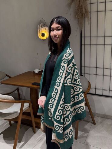 Шарфы, палантины: Кашемир с этно-орнаментам - Большой теплый палантин/шарф с — 4