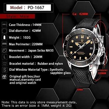 Ručni satovi: Pagani Design PD-1667 - Omega Seamaster Diver 300m Homage Potpuno nov — 5