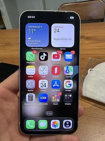 baku electronics sire ceken: IPhone 13, 128 GB, Ağ, Face ID — 7