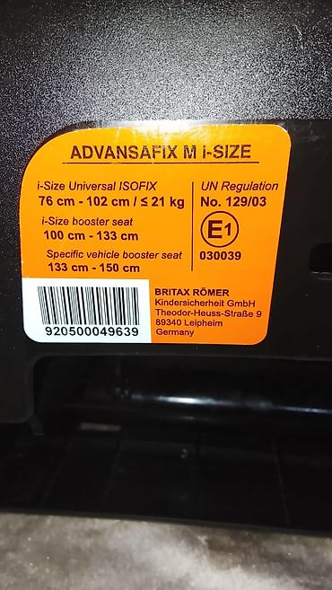 Автокресла: Orginal Germaniya istehsalı Britax römer advansafix M-i size Avtomobil — 2