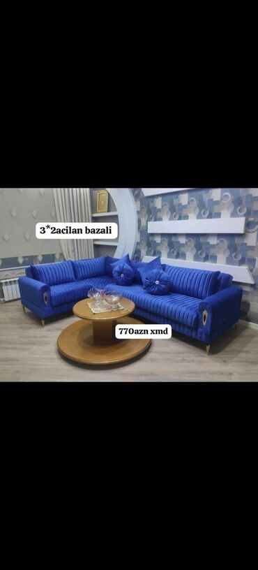 Divanlar: Künc divan, Açılmayan, Bazasız, Vеlur parça — 23