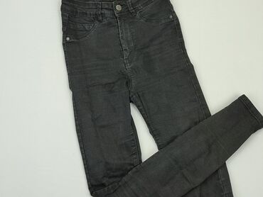 czarne jeansy z przetarciami: Jeansy, House, 2XS, stan - Dobry