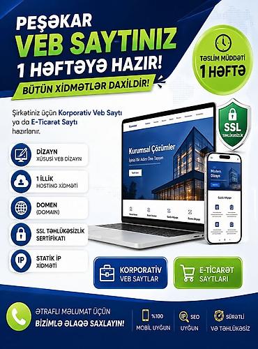 Digər xidmətlər: Veb saytların hazırlanması | Domen, Hosting — 1