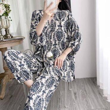 Брючные костюмы: Брючный костюм, Рубашка, Китай, Хлопок, Лето — 7