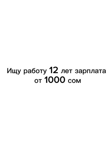 вакансия 16 лет: Ищу работу мне 12 лет зарплата от 1000 сом желательно по будням с утра