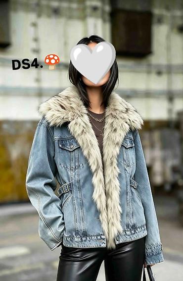 pull and bear farmerke: Ženska teksas jakna sa krznom – DS4 - Dizajn: klasična plava denim — 1