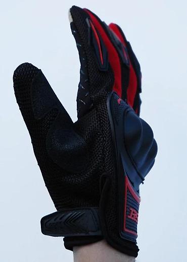 Oprema za bicikliste: Motorističke zaštitne rukavice – crno/crvene - Ojačani štitnici za — 1