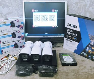 Divanlar: Monitor WiFi DVR (Təzədir) Telefondan izləmə 3 Ədəd color kamera