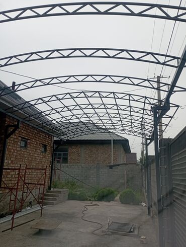 Сварка: Навес из поликарбоната с металлическим каркасом. Подходит для создания — 13