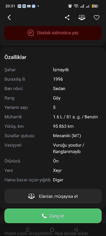 ucuz masin satişi: VAZ (LADA) 21099: 1.6 l | 1996 il 95863 km Sedan — 2