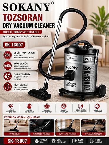 Бытовая техника: №: 248 Məhsulun adı: Tozsoran Sokany SK-13007 4000 W quru 3.5 l — 1