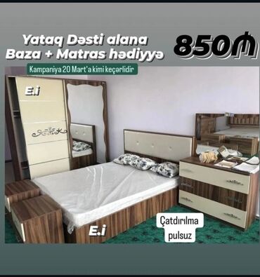 Yataq otağı dəstləri: 2 təknəfərlik çarpayı, Dolab, Tumba, Türkiyə, Yeni — 2