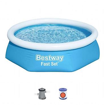 neon: Bazen za decu sa prstenom na naduvavanje Bestway Fast Set 244 x 61 cm — 1