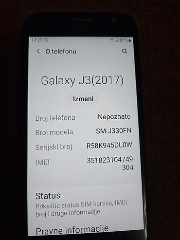 Samsung: Samsung Galaxy J3 (2017) – crni-polovan ispravan - Ekran 5.0" (Super — 5