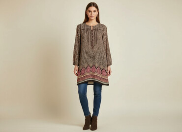 bluzki czarne plus size: Туніка жіноча, розмір S