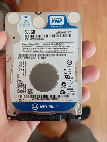 Sərt disklər (HDD): Daxili Sərt disk (HDD) Western Digital (WD), 512 GB, 5400 RPM, 2.5", Yeni