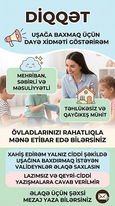 Dayələr: Peşəkar dayə xidməti - Uşağa baxım xidməti göstərilir - Mehriban — 1
