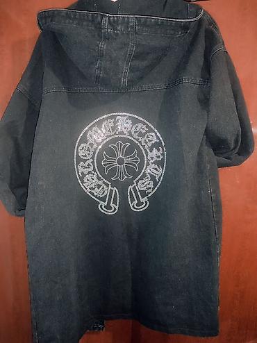 Демисезонные куртки: Куртка Джинсовая Новая,цвет черный слегка с потертостями, 48- — 2