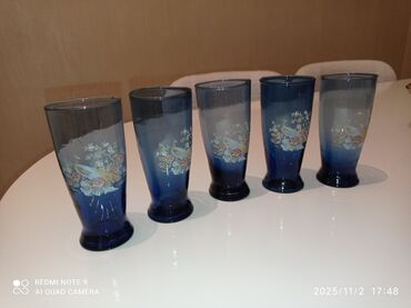Mətbəx aksesuarları: Stəkanlar, rəng - Mavi, Şüşə