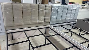 Двуспальные кровати: Двухспальная кровать с мягкой изголовьем. Основание железный каркас. В — 12