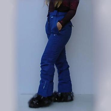 Ski pantalone: Ženske ski pantalone sa tregerima – tamnoplave - Visok struk sa — 4