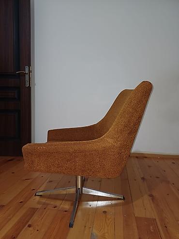 Kreslolar: Məhsul: Dördayaqlı fırlanan kreslo - Rəng: Karamel/qəhvəyi - Üst — 3