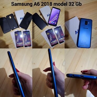 сотовый телефон fly ezzy 3: Samsung Galaxy A6, 32 ГБ, цвет - Голубой, Сенсорный, Отпечаток пальца, Две SIM карты