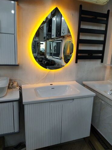 душевые кабины без поддона в баку: Vanna otağı üçün dəst: - LED işıqlı damla formalı güzgü: arxa