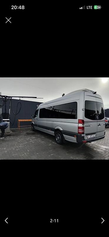 Аренда пассажирского буса: Mercedes-Benz Sprinter (длинная база, высокий крыша), серебристый — 2