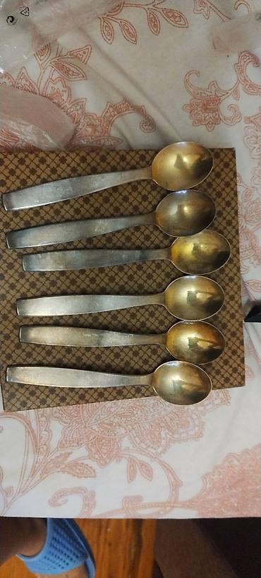 6 ədəd metal çay qaşığı dəsti - Material: metal ərinti (parlaq qızılı