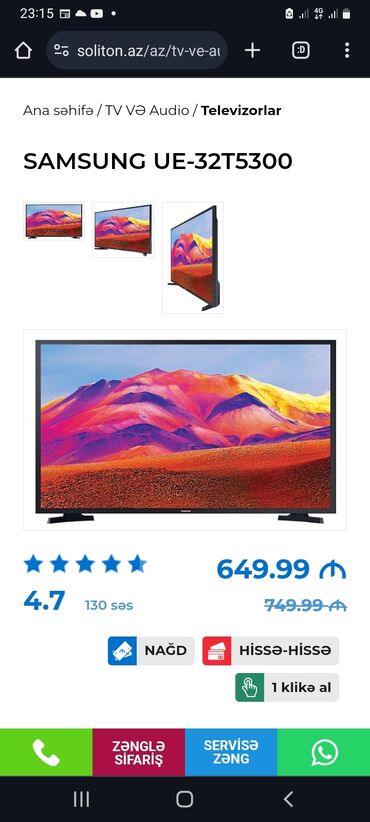 en ucuz televizorlar: Новый Телевизор Samsung DLED 32" FHD (1920x1080)
