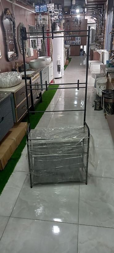 вешалки для одежды: Metall paltar asılqanı və ayaqqabı rəfi kombinə sistemi - Material — 1