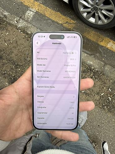 dubai version iphone 15 pro max: IPhone 15 Pro, 256 GB, White Titanium, Face ID — 3