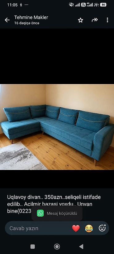 Uqlavoy divan. 350azn. seliqeli istifade edilib. Acilmir bazasi