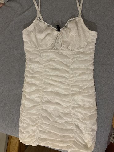 krojevi haljina za punije dame: M (EU 38), bоја - Bela, Koktel, klub, Na bretele