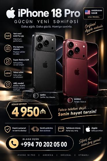 dubaydan telefon: IPhone 18 Pro, 256 GB, Bordo — 2