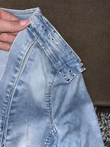 Kožne jakne: Ženska teksas jakna/blejzer – NESSAL Jeans, veličina XL - Svetloplava — 13
