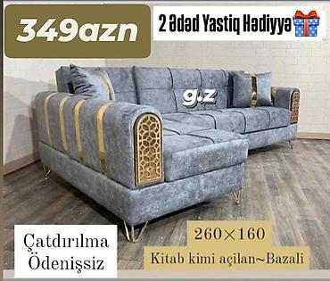 divan üçün: *Künc Divan ✔️349Azn* ✔️Açılan və Bazalı ✔️Ölçü:260×160 ✔️Rəng seçimi — 1