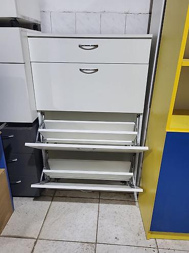 metal şkaf: Ağ rəngli, ensiz dizaynlı ayaqqabı dolabı - Model: Dördkməfəli — 7
