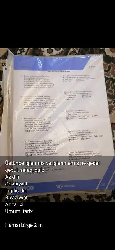 Тесты: Üstündə işlənmiş və işlənməmiş nə qədər sınaq,qəbul,quizz Cəmi 2 — 1