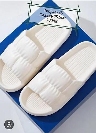 ugg kucne papuce: Bele unisex papuče sa povišenim đonom i jastučićima na kaišu za — 1