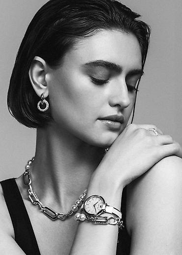 swarovski: Серьги круглые Swarovski Dextera. Родиевое покрытие, сертификат — 5