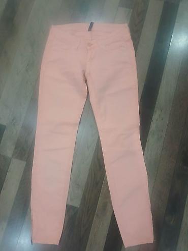 ps baletanke: Ženske pantalone – skinny kroj, breskva/koral roze boja - Model: uske — 2