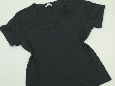 czarne t shirty w serek damskie: T-shirt, Amisu, M (EU 38), condition - Good