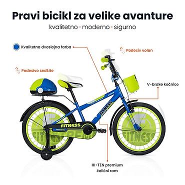set sminki: Dečija bicikla 20'' Fitness plavo-zelena za dečake Šifra proizvoda — 1