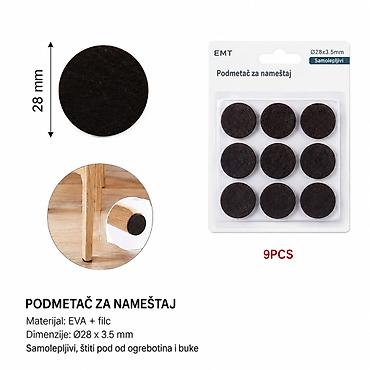 KMT Filcani okrugli zaštita za noge stola 2208202 Samolepljivi
