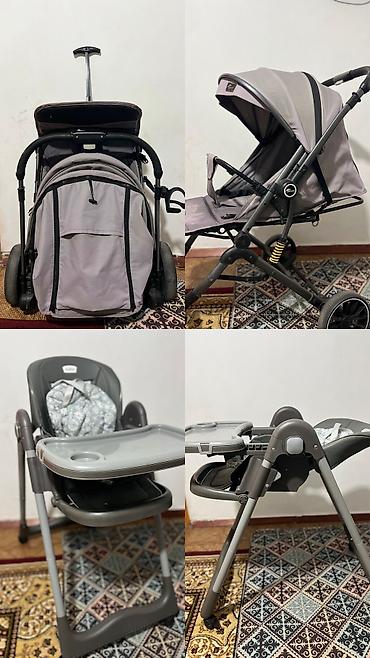сокулук детское: Детский комплект: прогулочная коляска + стульчик для кормления — 9